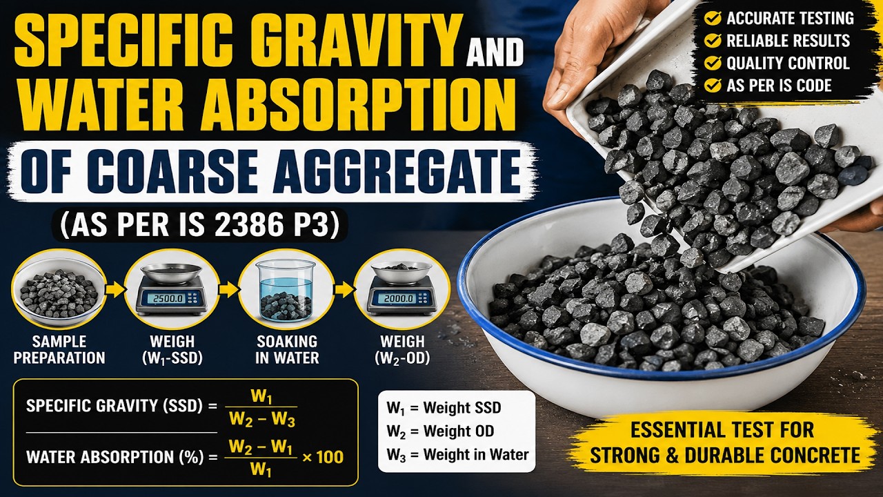 SPECIFIC GRAVITY AND WATER ABSORPTION OF COARSE AGGREGATE (AS PER IS 2386 P3)