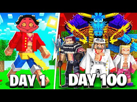 Surviving 100 Days with One Piece Mods in Minecraft! Insane Results!