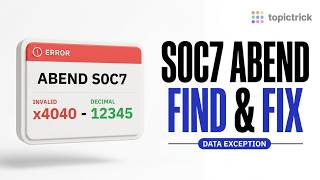 How to Fix S0C7 Abend in COBOL (Step-by-Step) | Mainframe SOC7 Abend 