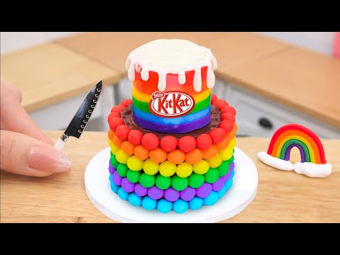 Amazing KitKat Cake 🌈🍫 Delicious Rainbow KitKat Chocolate Cake Recipes 🍫Tiny Rainbow Chocolate Cake
