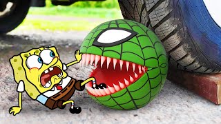 How ASMR Car crushing Spongebob vs Watermelon Pacman Crushing Crunchy Soft Things by Car Mp4 3GP & Mp3