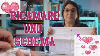 Come ricamare uno schema sulla tela: punto croce