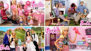Barbie & Ken Doll Family Stories: Baby Shower, Overnight Stay, Bakery and Wedding Fun!