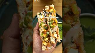 Healthy Spicy Paneer Corn Sandwich for Breakfast or a lazy dinner #breakfast #recipes #sandwich