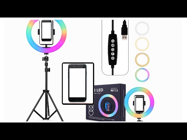 رينج لايت RGB ملون MJ33 للتصوير والبث - الشامل24 - 2135