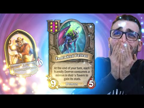 Famished Felbat eating BUFFED ELEMENTALS | Rdu Hearthstone Battlegrounds