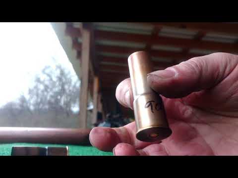 Test firing cases I formed for my Greener 12/14 gauge police shotgun.