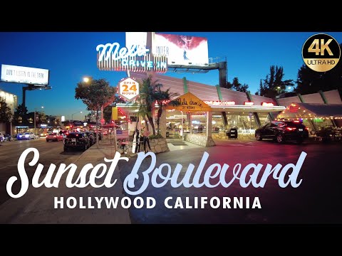 Sunset Boulevard Virtual Tour at Night in 4k (Part 2)