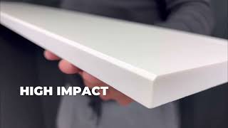 Super White Engineered Marble Threshold for Shower Curb, Bathroom Vanity Backsplash
