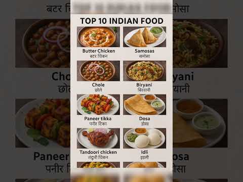 "Top 10 Famous Indian Foods with English & Hindi Names 🍛🍽️" #foodnames #indianfood #indianfoodies