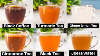 6 Amazing Tea for Weight Loss | फटाफट वजन कम करने वाली ६ चाय | Detox Tea Recipe | Kabitaskitchen