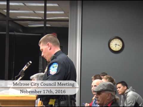 Melrose City Council Meeting 11-17-16