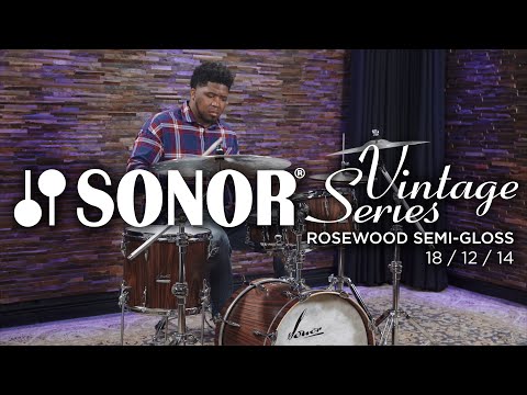Sonor Vintage Series Drum Set 18/12/14 with Tom Mount - Rosewood Semi-Gloss (VT-318WMCRSG)