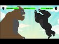 [DC2] Kong (2005) vs Kong (2017) vs Kong (2021) | ANIMATION with healthbars
