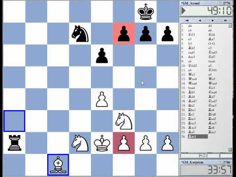 Candidates 2014 Round 13 Karjakin vs Anand Queens Gambit Declined