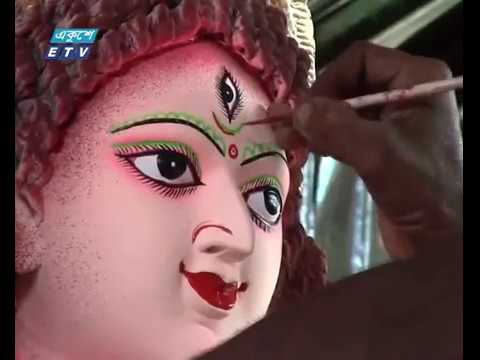 নেত্রকোণার মন্দির ও মন্ডপে চলছে প্রতিমা তৈরীর কাজ