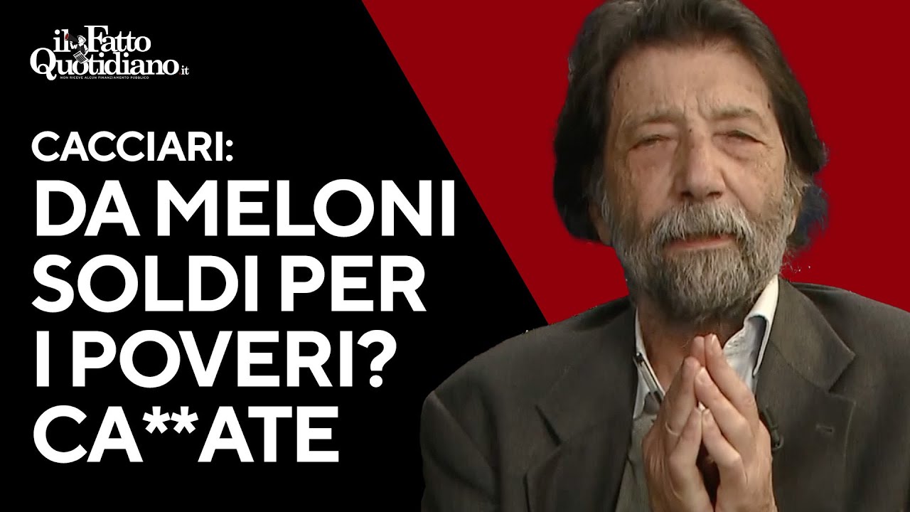 Cacciari: "Da Meloni soldi per i poveri? Ma perché dice queste ca**ate?"