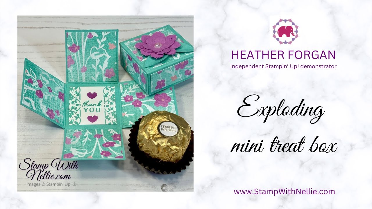 How to make an exploding gift box for a Ferrero Rocher chocolate with Stampin' Up! products
