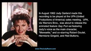Judy Garland - Previously Unreleased - "Gay Purr-ee" Sales Recording