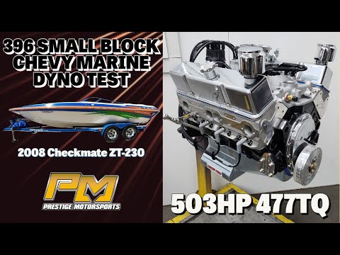 503HP 396ci Small Block Chevy Marine Engine Dyno Test for Jeremy's '08 Checkmate ZT-230 at Prestige