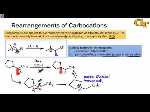 19.05 Carbocation Rearrangements in Unimolecular Substitution Reactions