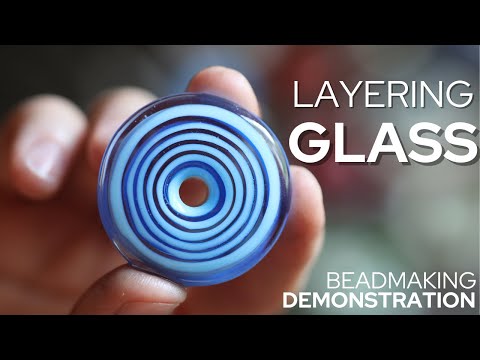 Flamework Demonstration - How I Make A Disk Bead With Concentric Rings