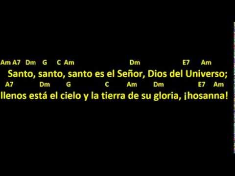 CANTOS PARA MISA - SANTO 6 - LETRA Y ACORDES