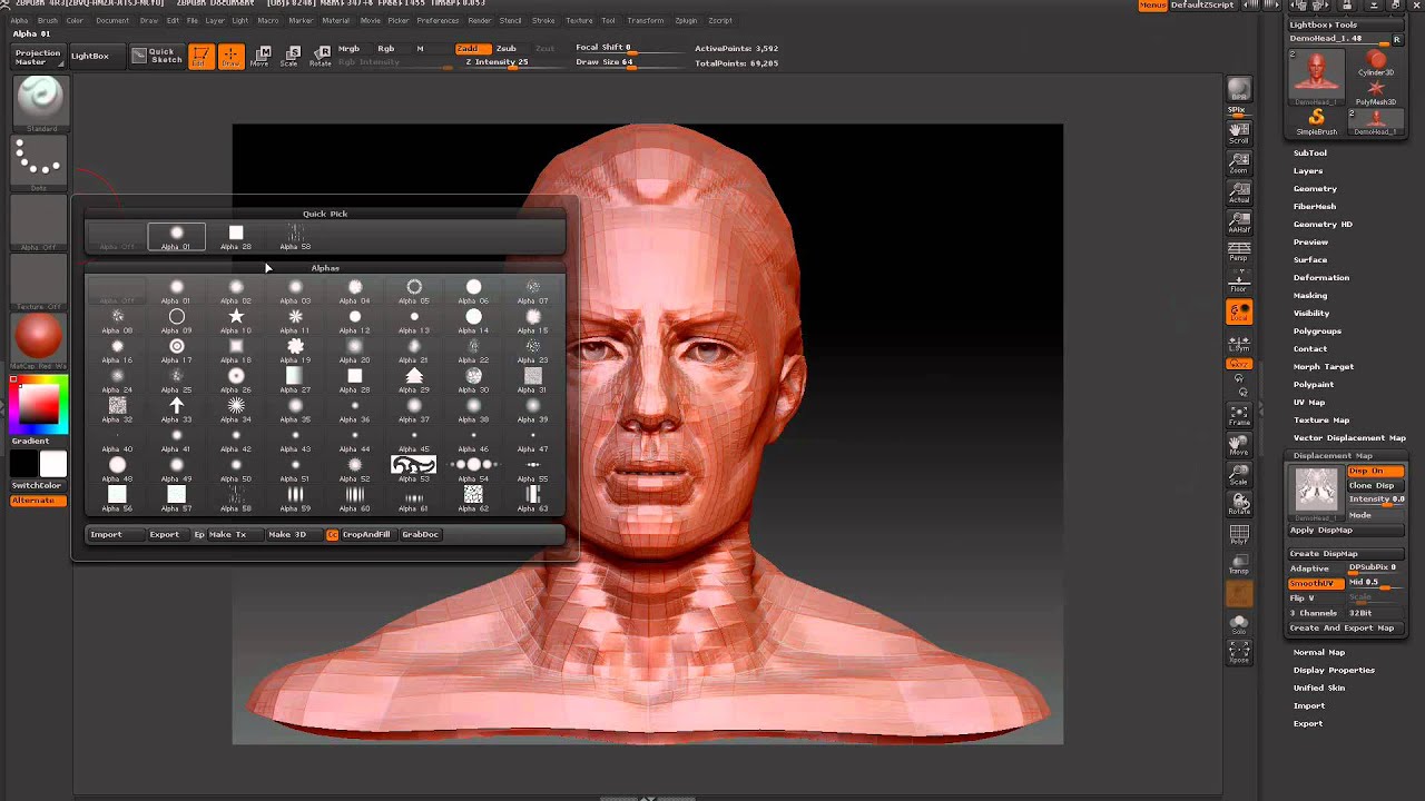 zbrush displacment detail