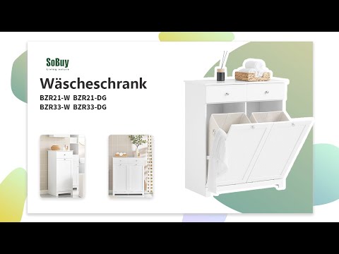 Wäscheschrank BZR21-W Weiß - Breite: 40 cm