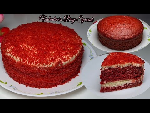 Eggless Red Velvet Cake | Red Velvet Cake Without Oven | Valentine's Day Special Recipe