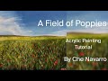 How to paint a field of poppies | Easy Step by step acrylic painting tutorial | Art