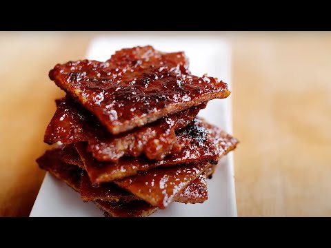 Oven Baked Bak Kwa (Chinese Pork Jerky) - 自制肉干