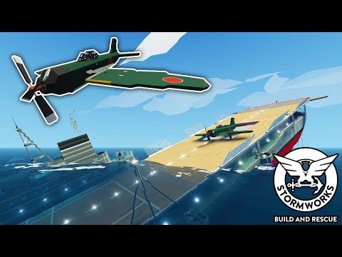 I Tried to Escape a Sinking WWII Aircraft Carrier! - Stormworks Gameplay - Sinking Ship Survival
