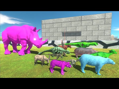 Escape from CRAZY PINK RHINO - Animal Revolt Battle Simulator