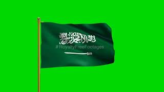 Saudi Arabia National Flag | World Countries Flag Series | Green Screen Flag | Royalty Free Footages