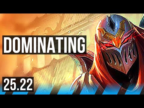 ZED vs YASUO (MID) | 10/1/1, 6 solo kills, Dominating | NA Master | 25.22