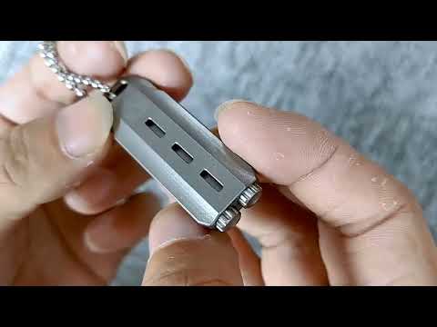 TC21 Titanium Alloy EDC Necklace Waterproof Storage Box Medicine Capsule