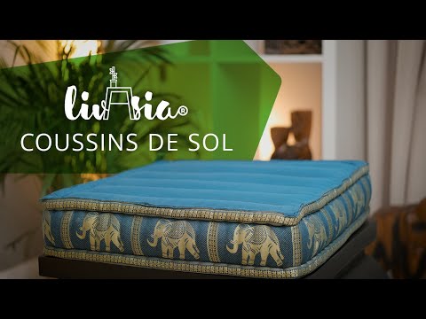 livasia coussin de sol en kapok avec décoration en soie