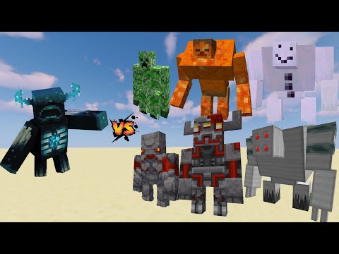 Warden VS CrimsonSteve's more mobs in Minecraft