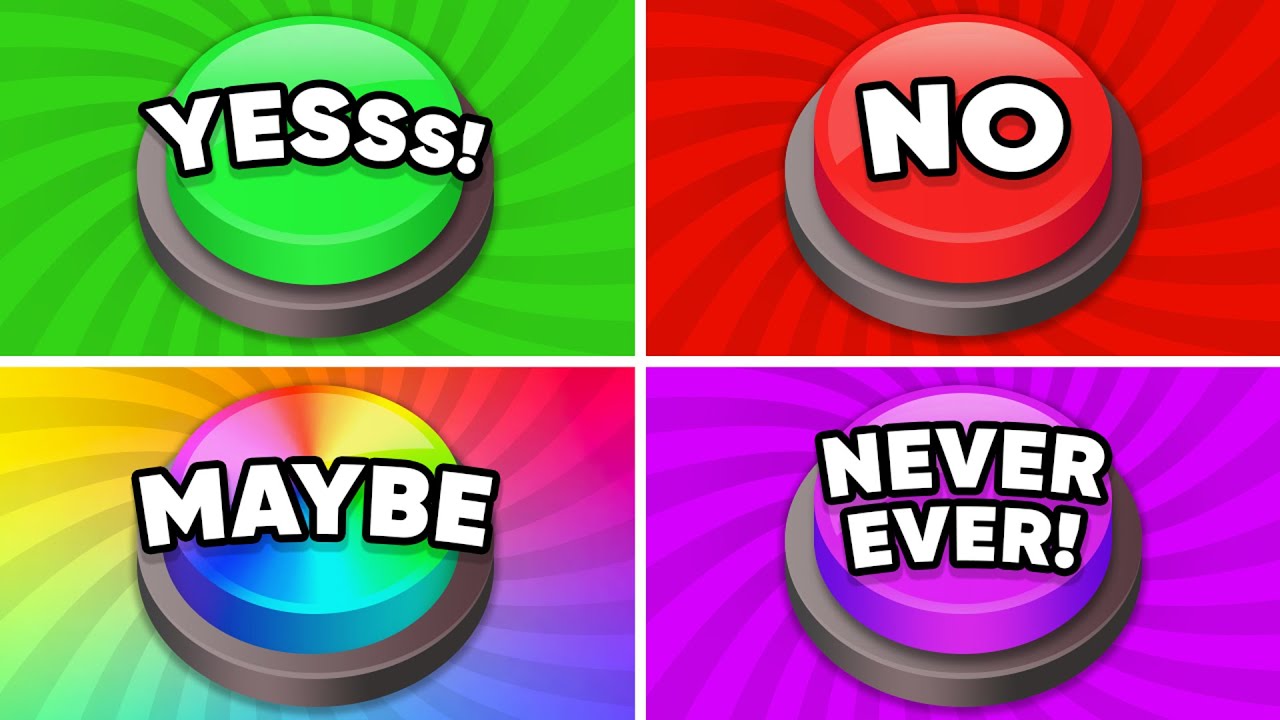 Choose One Button - YES or NO or MAYBE or NEVER! 🤔💭✅ Quiz Dino