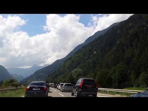 Traffic Jam Gotthardtunnel Switzerland Timelapse