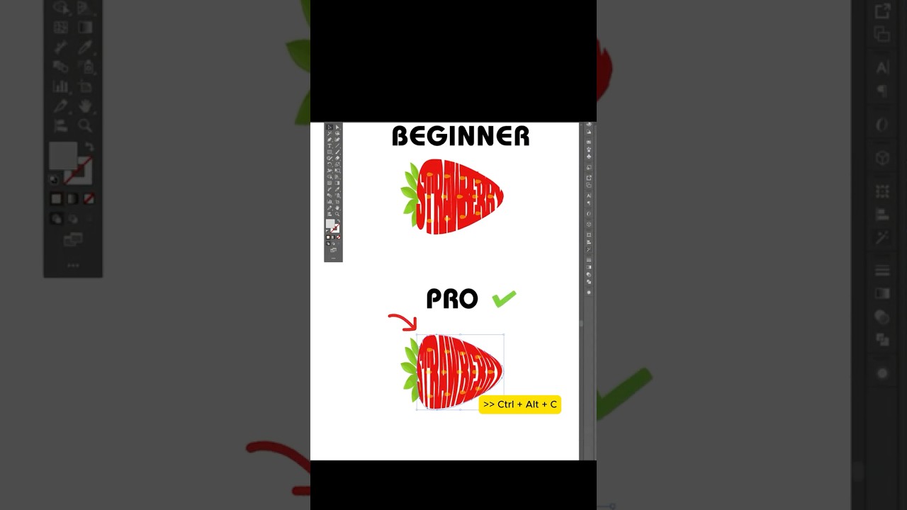 How to Turn “STRAWBERRY” into a Strawberry Vector in Illustrator 2025! #thegraphicboost