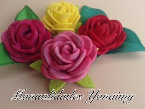 ROSAS PEQUEÑAS DE FOAMY O GOMA EVA.- SMALL FOAM ROSES.