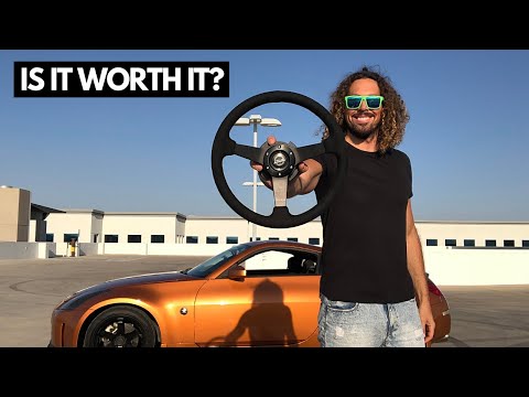 350Z NRG STEERING WHEEL, QUICK RELEASE, SHORT HUB INSTALL AND REVIEW