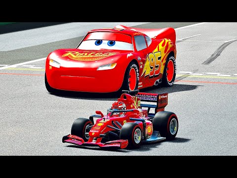 Lightning McQueen vs Mini Ferrari F1 2021 at Monza GP