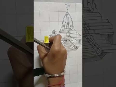 Shree Ram 👑 Mandir 🚩|Ram Mandir 🚩 drawing 🎨||TIMELAPSE|#ram #art #shorts