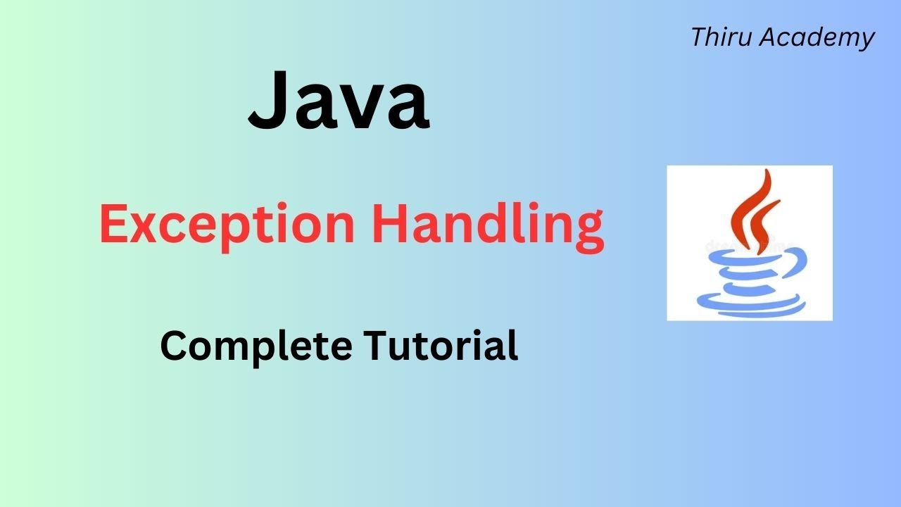 Java exception handling tutorial || Thiru Academy