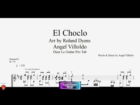(Angel Villoldo) El Choclo Arr by Roland Dyens with Guitar Tutorial TABs