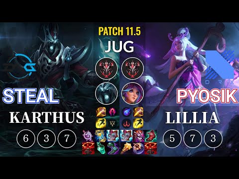 DFM Steal Karthus vs DRX Pyosik Lillia Jungle - KR Patch 11.5