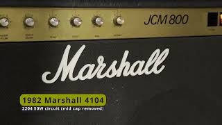 Video thumbnail for 1982 Marshall JCM800 4104 (2204) Demo - [Fryette Powerstation Load Box + Marshall 1960BV IR's] by Ed S